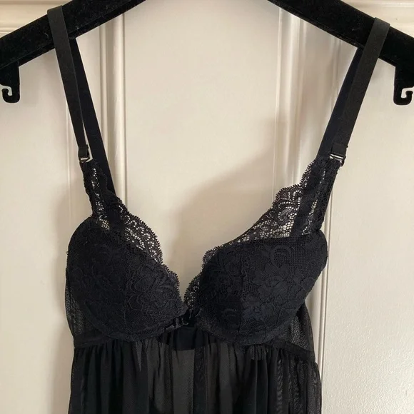 NWOT The Little Bra Company black lace babydoll 28B - Picture 2 of 7